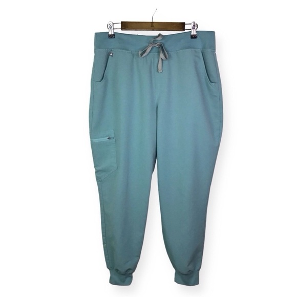 Figs Zamora Jogger Scrub Pants in Limited Edition Light Teal XLarge Petite. - Picture 1 of 8